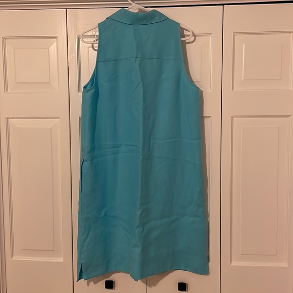 Sara Campbell Blue Linen Dress M - Picture 3 of 4